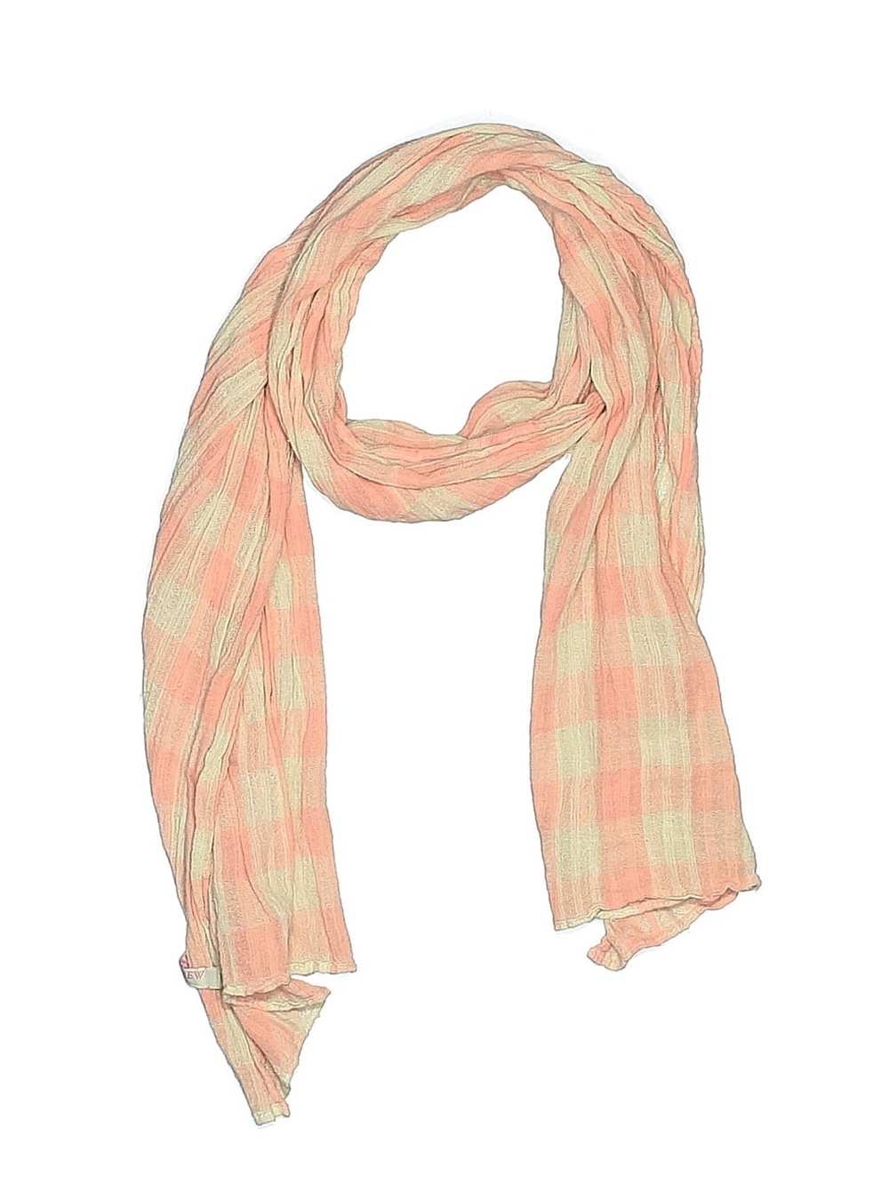 J. Crew Factory Store Orange Pink  Checkered Lightweight Scarf